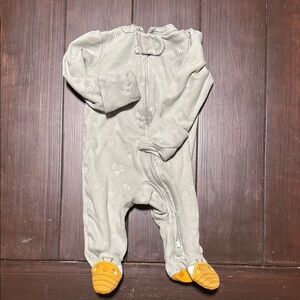 Carter's Light Green Footie Pajama with Yellow Accents
